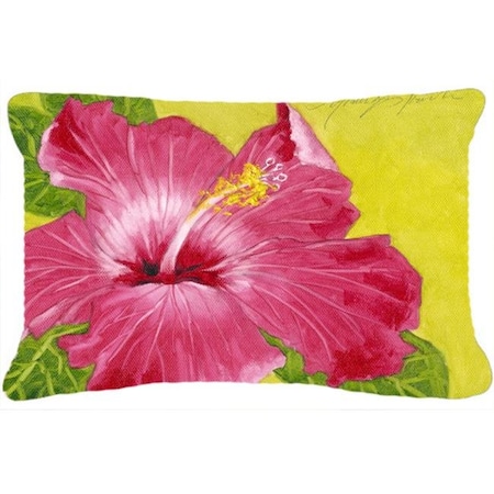 Carolines Treasures Carolines Treasures TMTR0317PW1216 Hot Pink Hibiscus by Malenda Trick Fabric Decorative Pillow TMTR0317PW1216